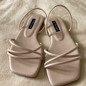 Women's Cream Strappy Sandals